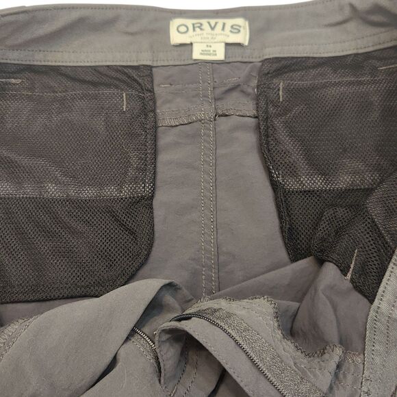 Mens Orvis Cargo Shorts-100 Nylon-Charcoal Gray-36-Outdoor-Hiking-Quick Dry-Fish - Picture 9 of 13